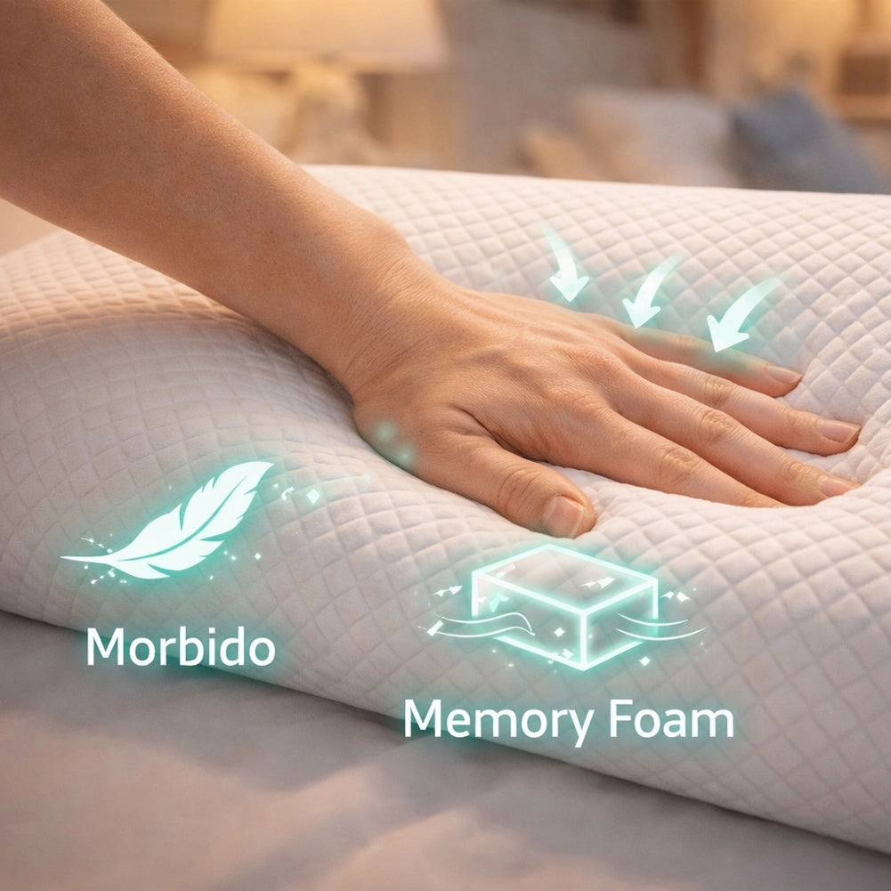 Cuscino Guanciale Suprem Memory Foam Lavabile Altezza 15 cm Tessuto Traspirante Bianco
