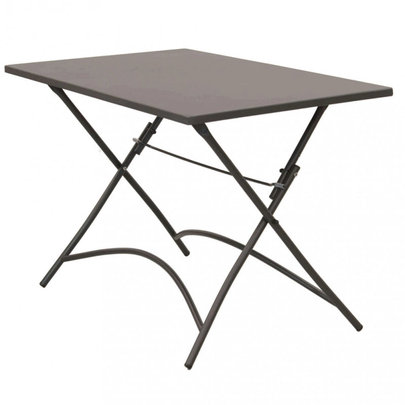 Tavolo da Giardino Bristol 110x70 cm taupe in Acciaio Pieghevole – Tavolo Quadrato da Esterno