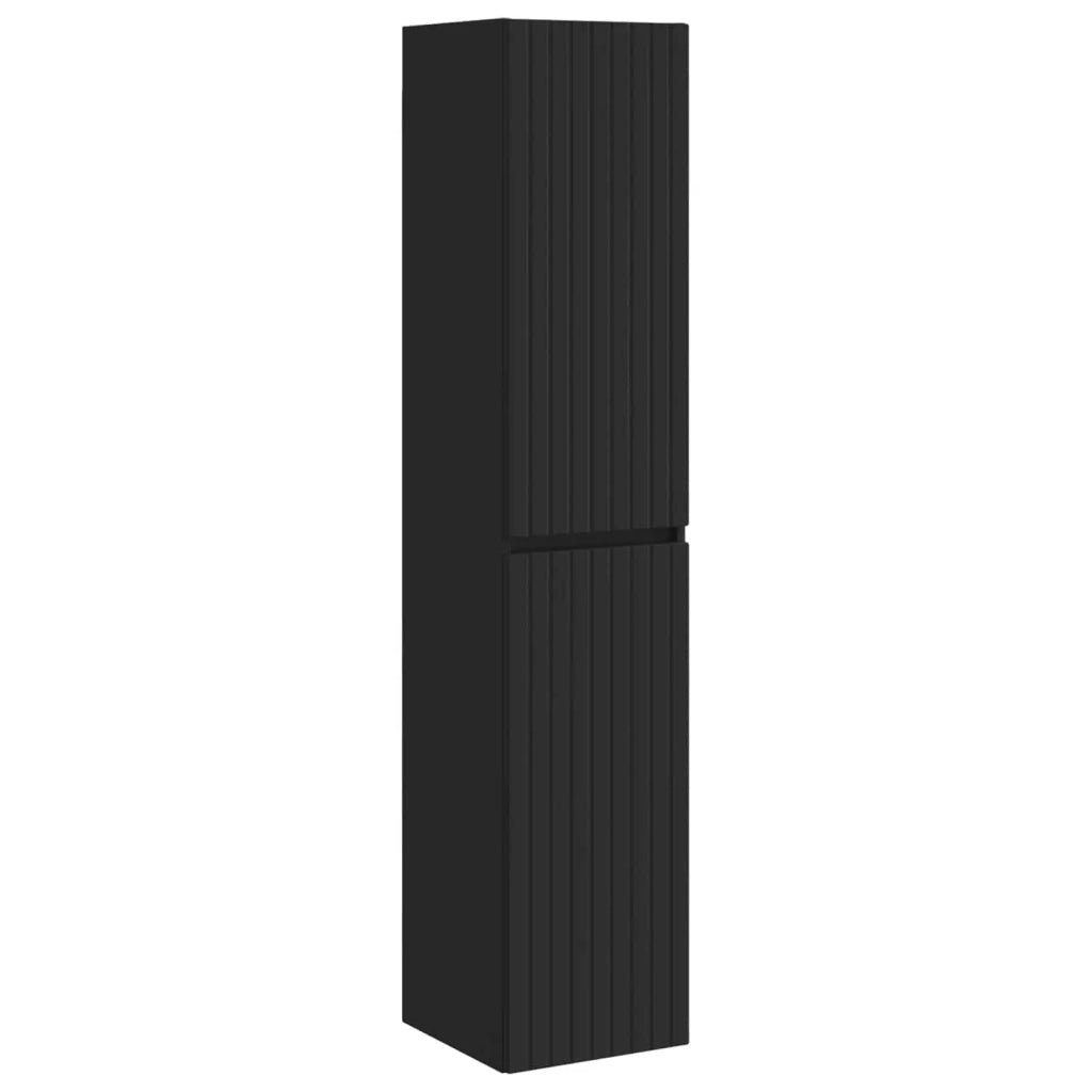 Mobiletto da Bagno a Muro Nero 33 x 34,5 x 160 cm 890643