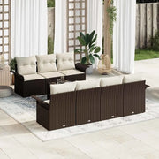 Set Divano da Giardino con cuscino 8 pcs Marrone polyrattan 3345268