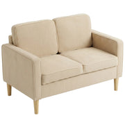 Divano 2 Posti con Tessuto e Cuscini ¨C Minimal ¨C Beige 117x63x79 cm