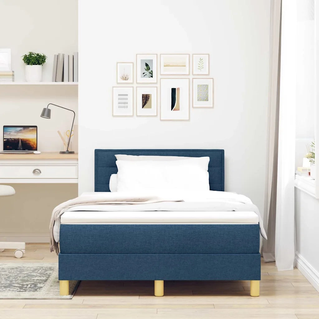 Letto a Sorgente LED con strisce LED Blu 120 x 200 cm Tessuto 3342358