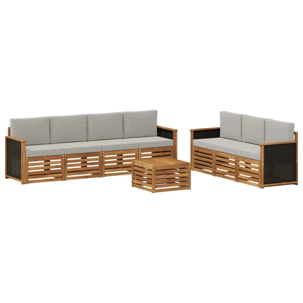 Set divani 8 pz Legno di Acacia Massello 3384102