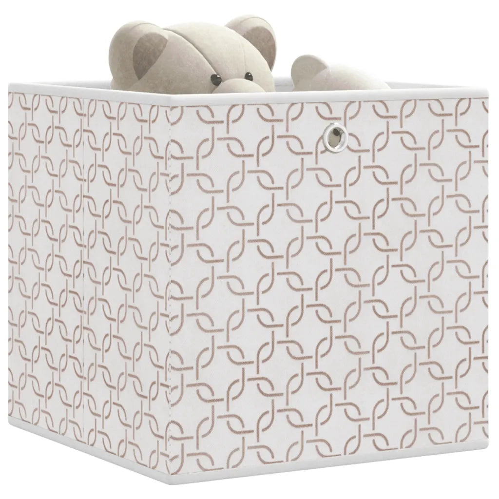vidaXL Scatole Portaoggetti 4 pz Crema 32x32x32 cm Tessuto non Tessuto