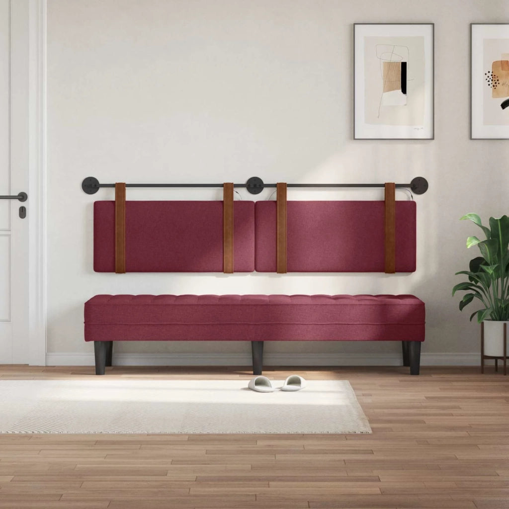 Testiera | Testata sospesa Con luce LED Rosso Vino PU Antico