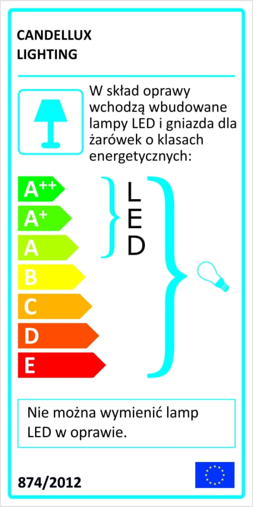 Lampada a sospensione Candellux Skiros 2 luci LED 12W