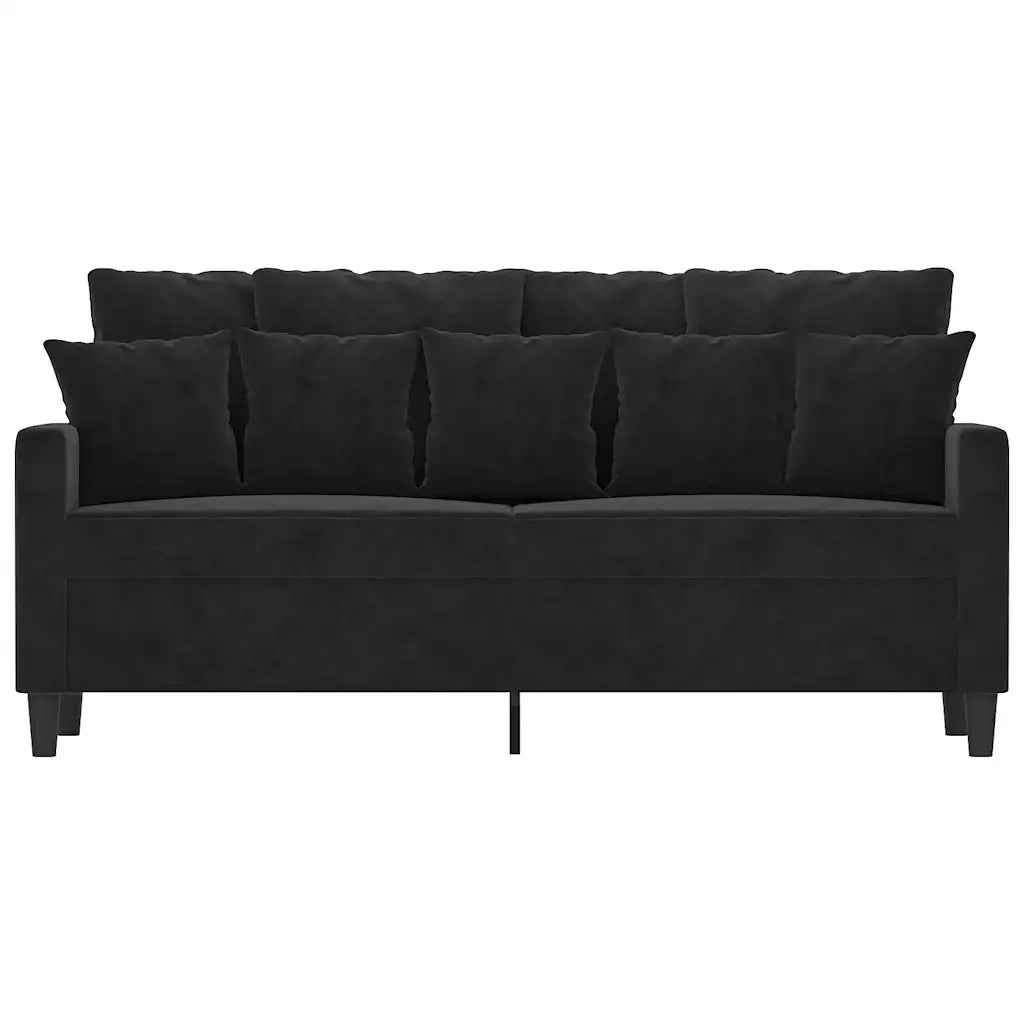 Divano | Divano da soggiorno | Sofa a 2 Posti Nero 140 cm in Velluto