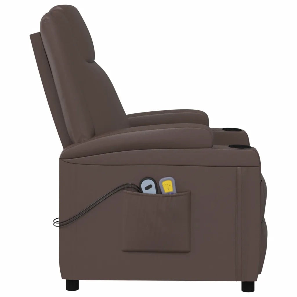 Poltrona Massaggiante Elettrica Marrone in Similpelle 3073797