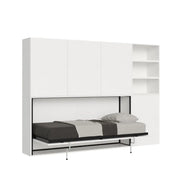 Letto singolo a scomparsa Kando comp.F con materasso bianco frassino