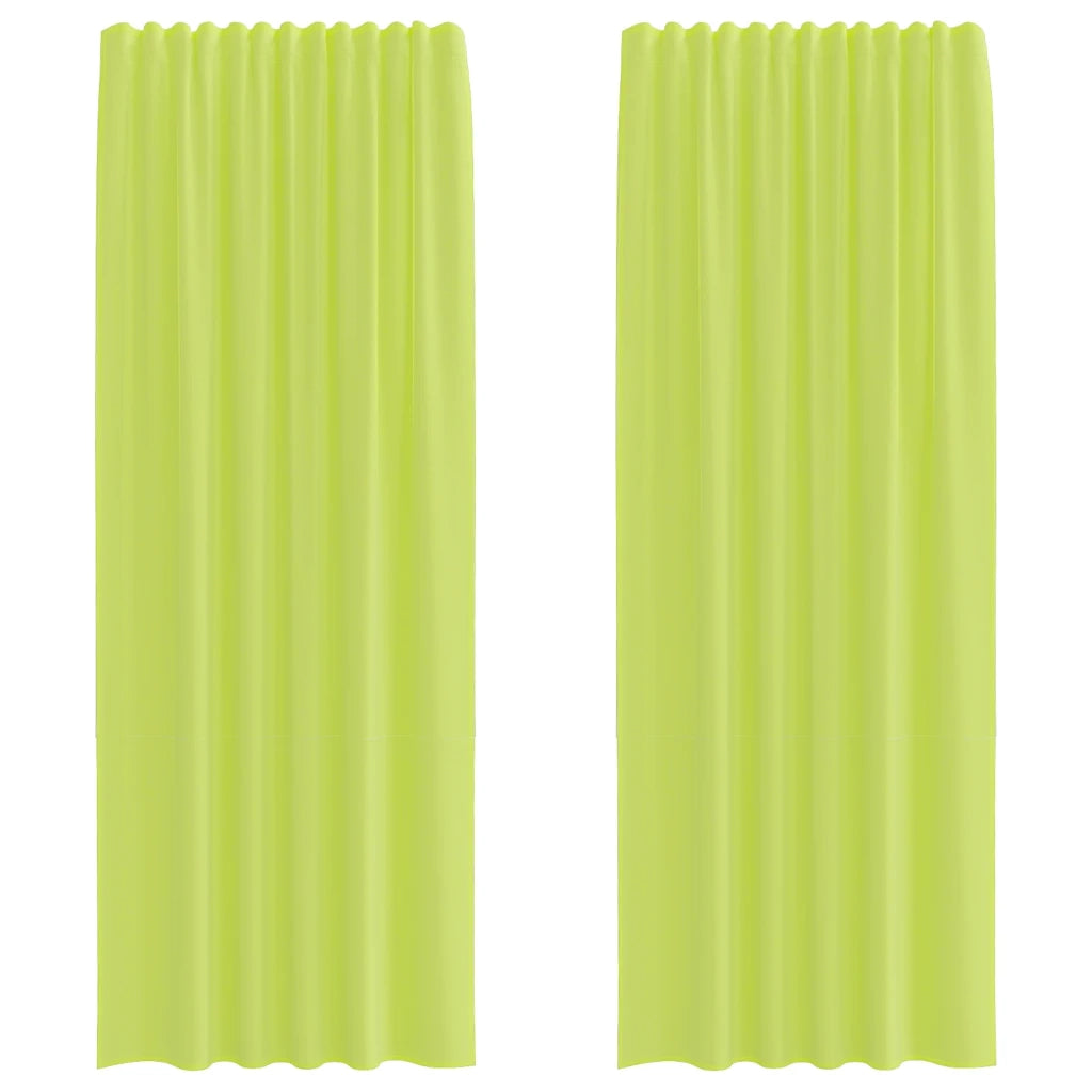 Tende in Voile con Tasche per Aste 2 pz Verde Mela
