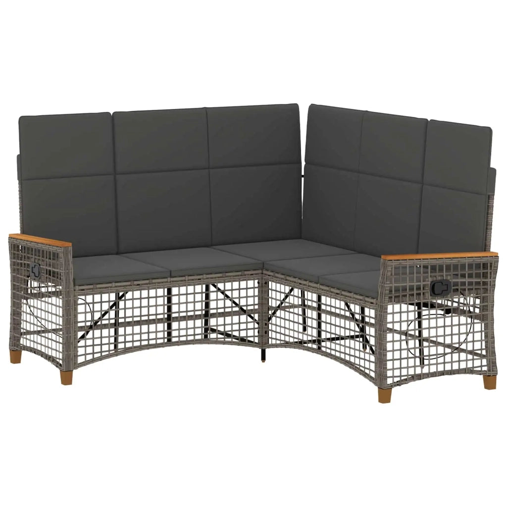 Set di Divani Recliner da Giardino Grigio e Grigio Scuro