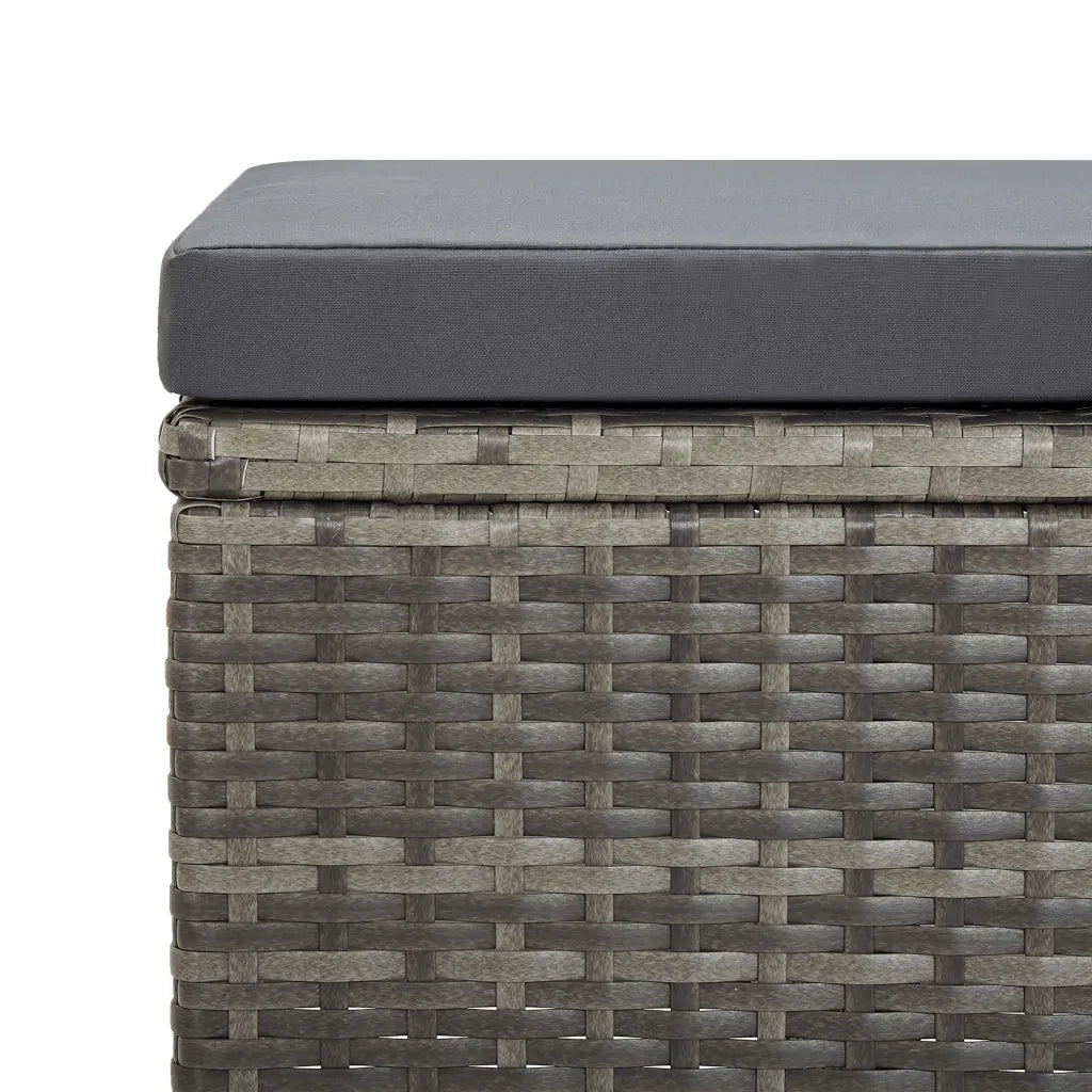 Set da Pranzo da Giardino 5 pz con Cuscini in Polyrattan Grigio 46535