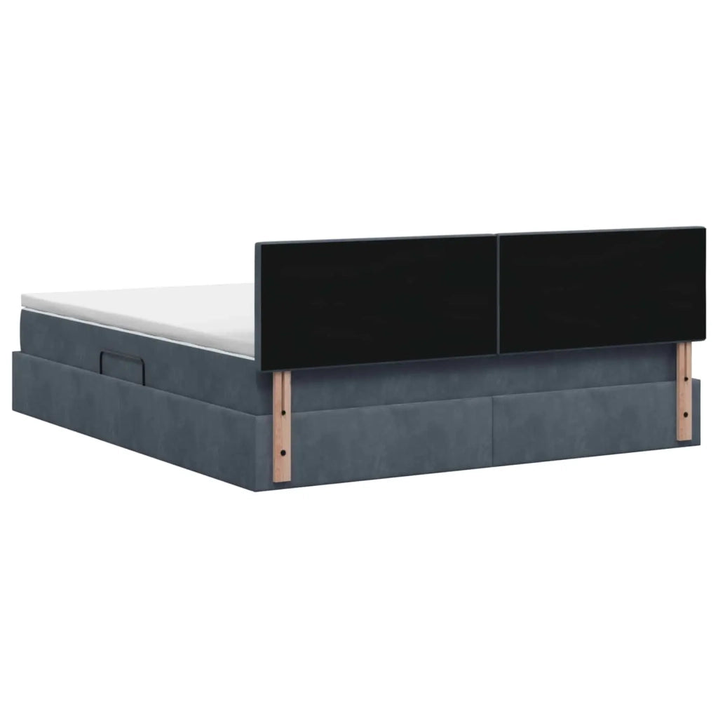 Letto con Contenitore Grigio Scuro 140 x 190 cm Velluto 3458866