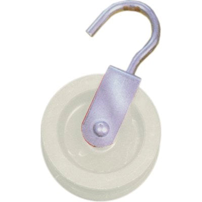 CARRUCOLA NYLON + GANCIO - ZINCATO D.MM 60- 6 pezzi