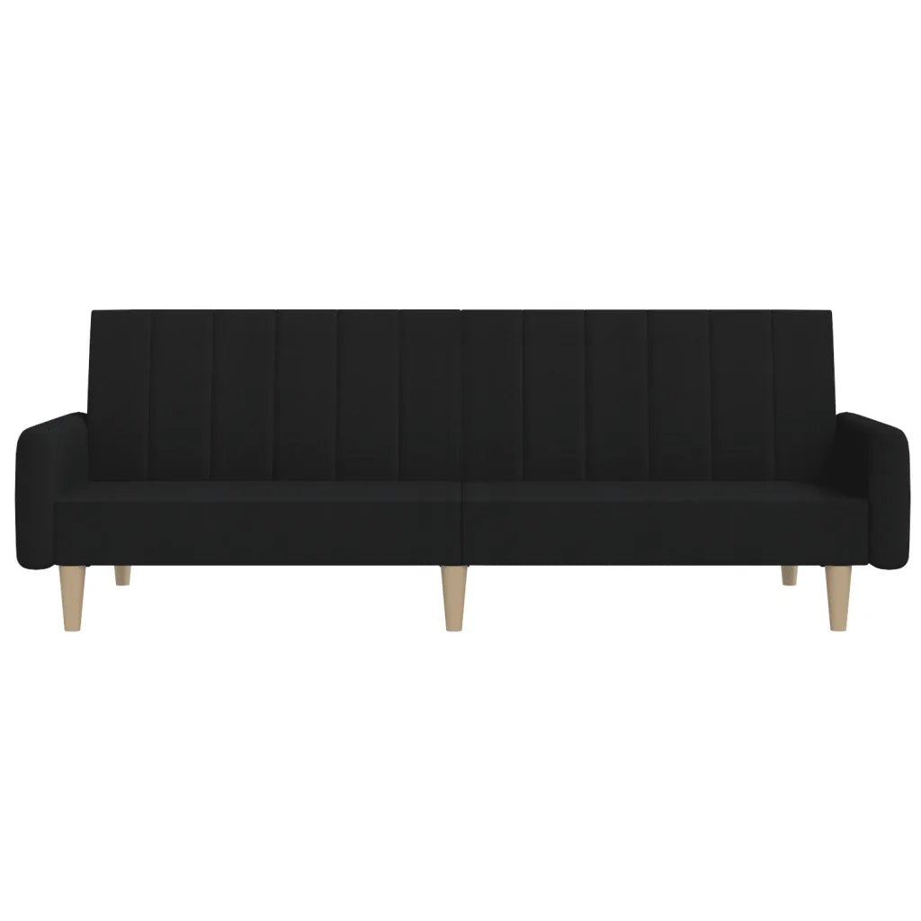 Divano Letto a 2 Posti Nero in Tessuto 375854