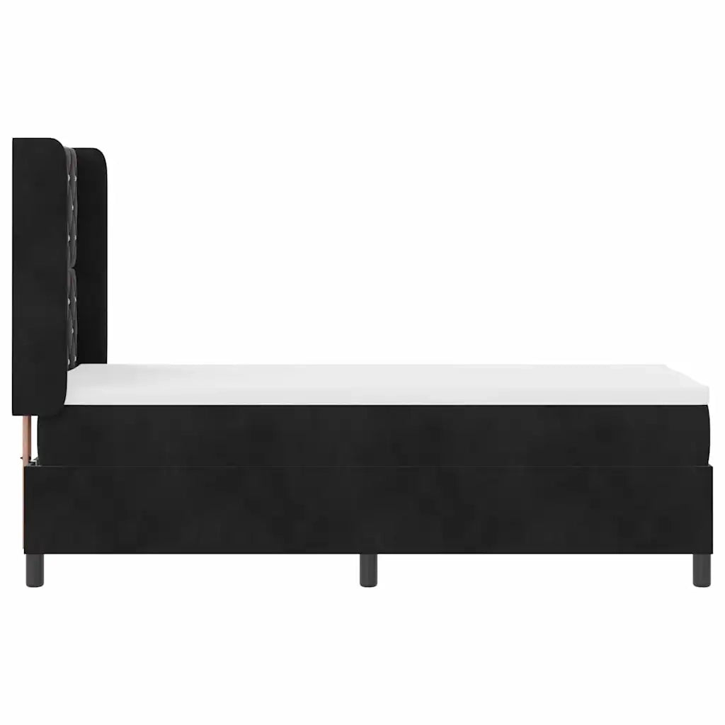 Letto a molle con materasso con led Nero 80 x 200 cm Velluto 3343786