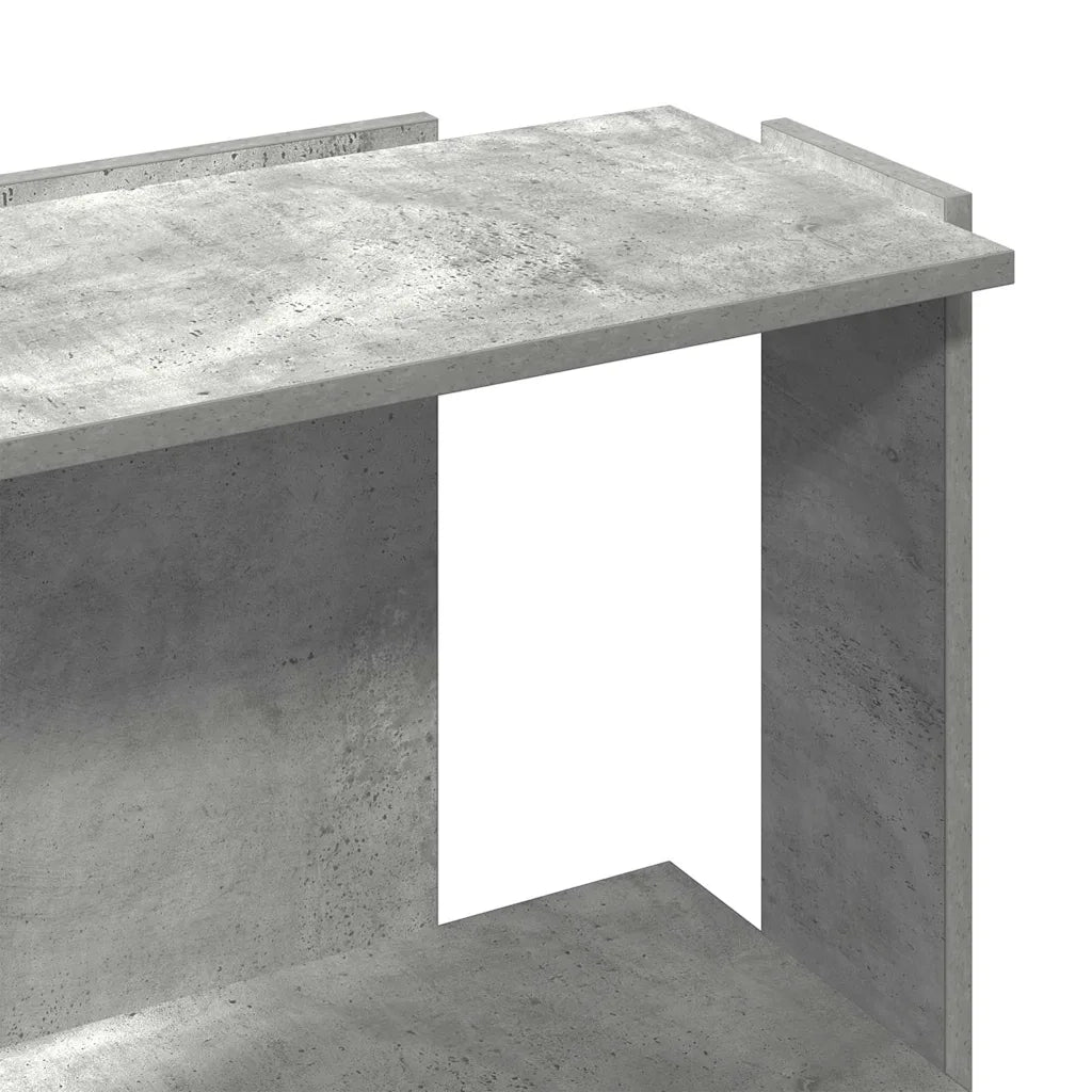 Libreria 3 Ripiani Grigio Cemento 60x30x80 cm Multistrato 860259