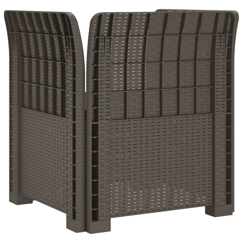 Poltrona a 1 Posto con Cuscino Aspetto Rattan PP Grigio Chiaro 8011865