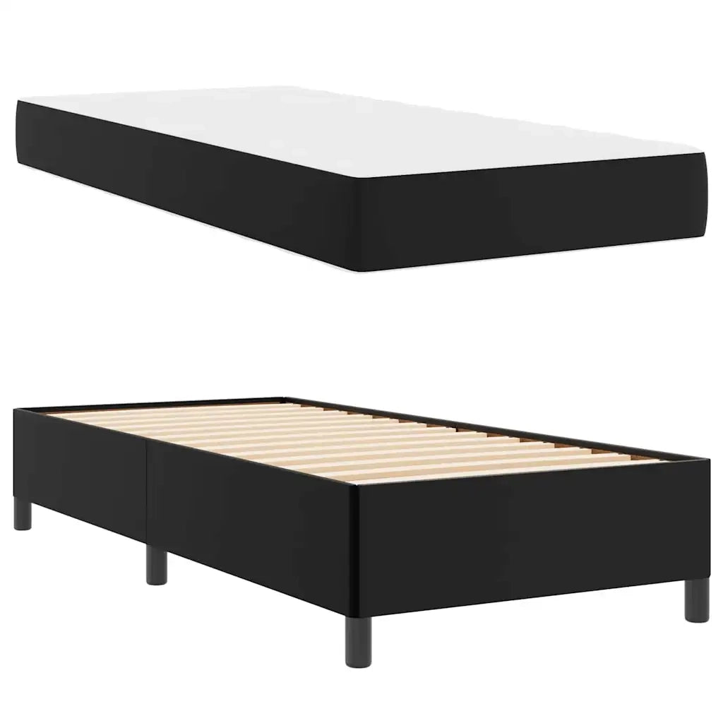 Letto singolo | Letto per adulti | Struttura del letto con materasso Nero 80 x 200 cm Tessuto