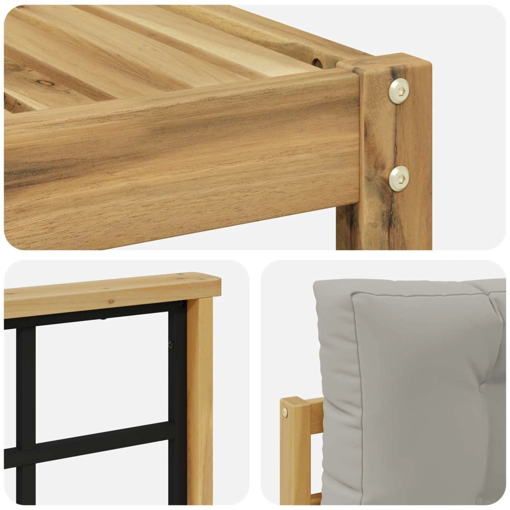 Set di divani da esterno 4 pcs Bianco e Grigio Chiaro 3386035