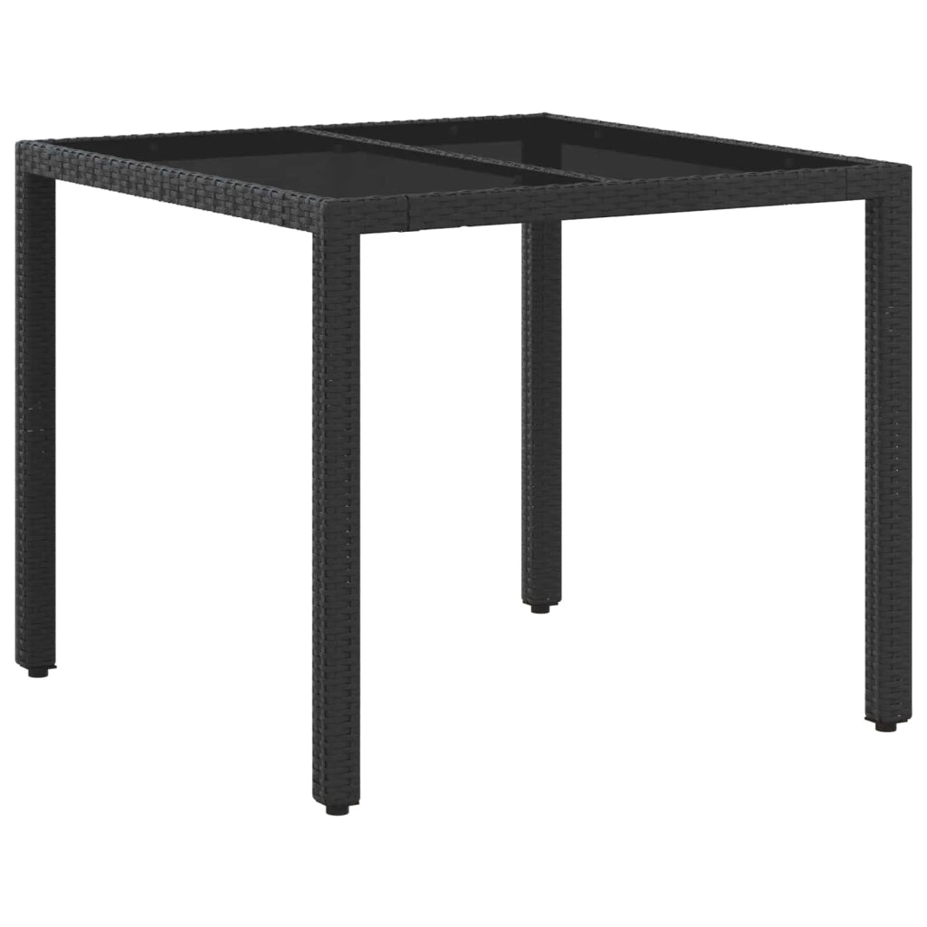 Set da pranzo per esterni 5 pz Nero polyrattan 3422293