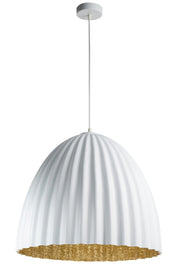 Lampada a sospensione Telma bianco oro Ø70 E27 Sigma