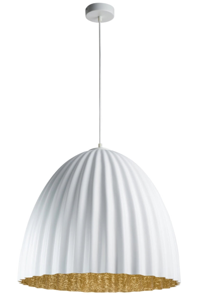 Lampada a sospensione Telma bianco oro Ø70 E27 Sigma