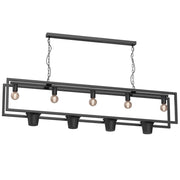Lampada sospesa Flores 5xE27 nera metallo Luminex