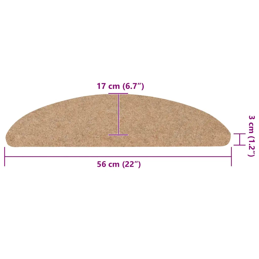 Tappetini Autoadesivi per Scale 30 pz Beige 56x17x3 cm 3365895