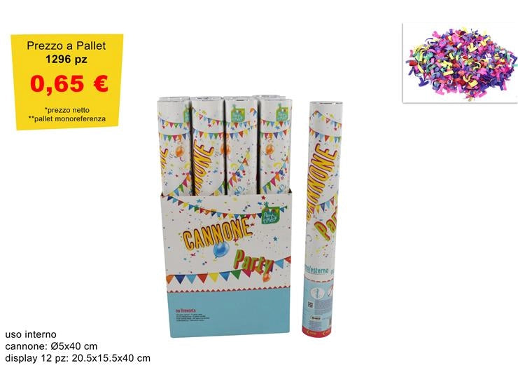 Sparacoriandoli cannone party 40 cm interno ds