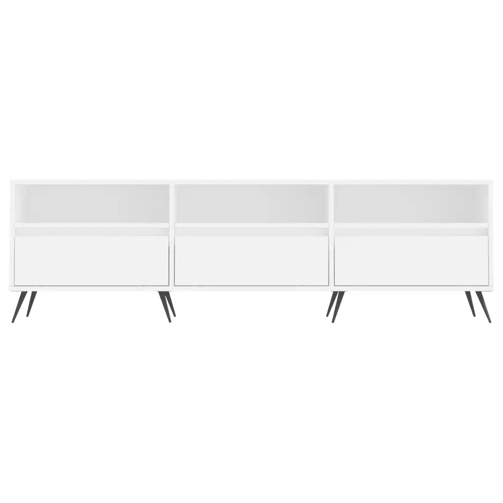 Mobile porta TV con ampio vano contenitore per soggiorno 150 x 30 x 44,5 cm legno composito bianco 02_0048967