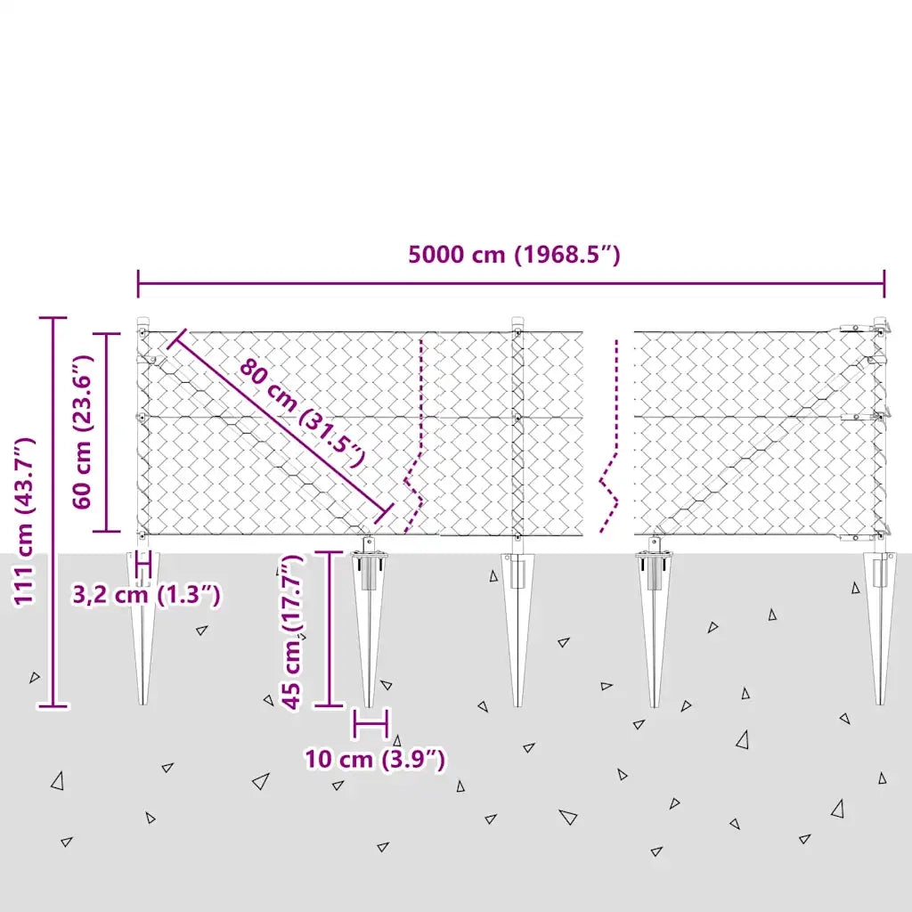 Palo della recinzione Grigio 3353266
