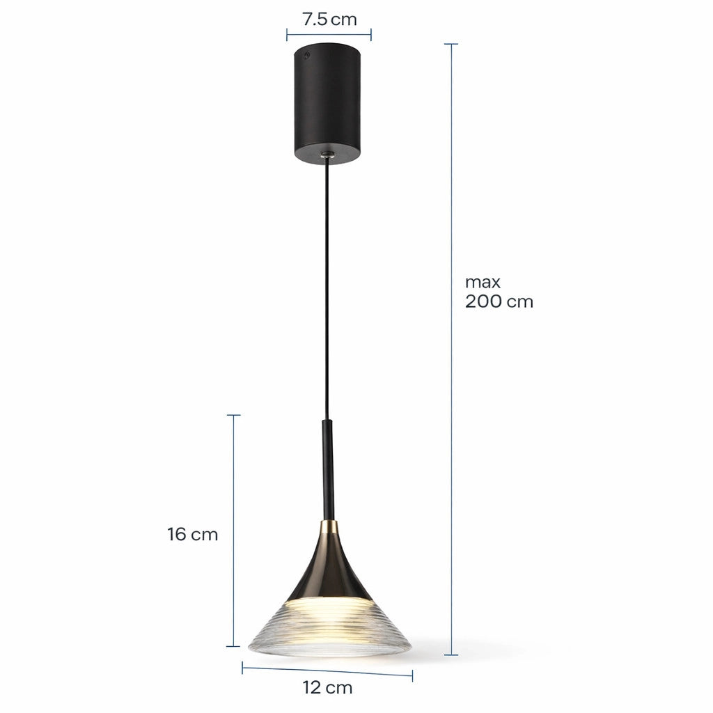 LAMPADA SOSPENSIONE LED 4W REGOLABILE 3 COLORI 3000K 4000K 6000K 400LM LP017