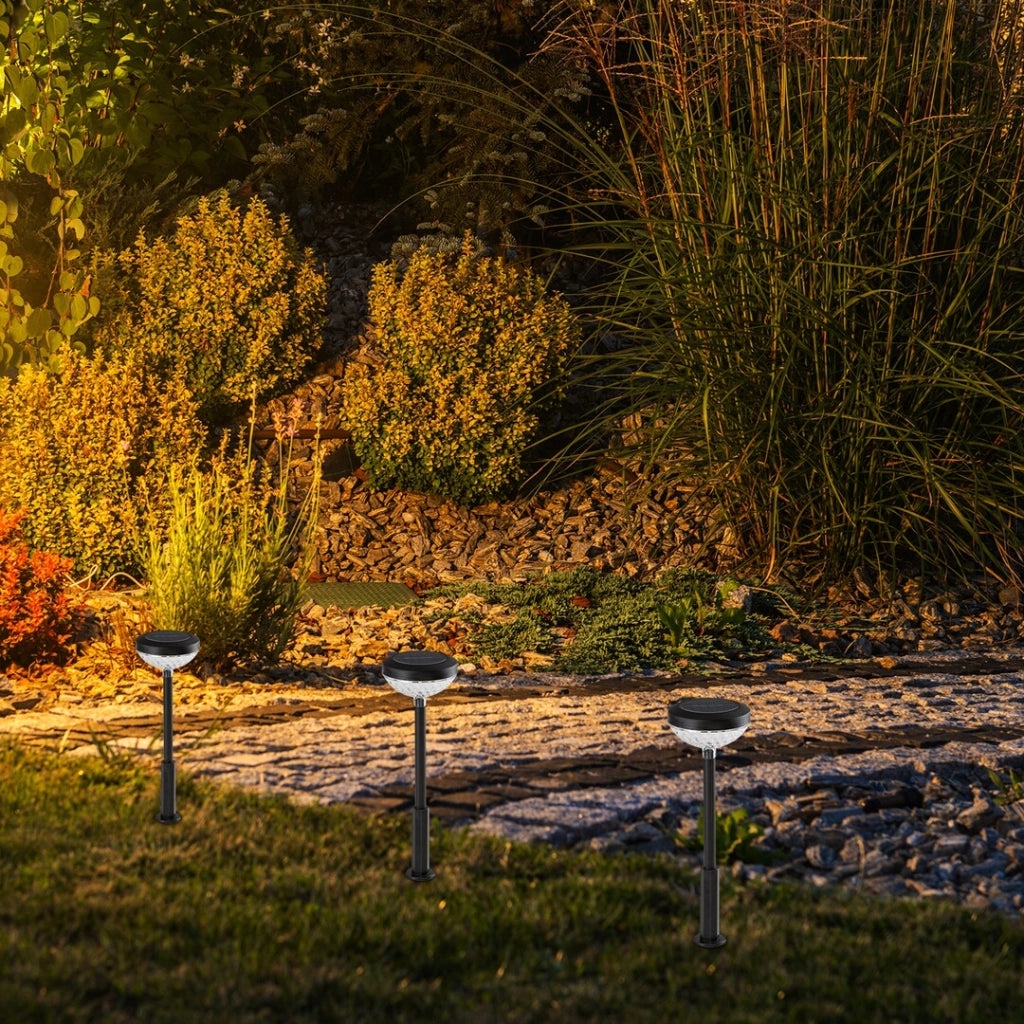 Lampada solare da giardino a picchetto nera RGB Rabalux Monor