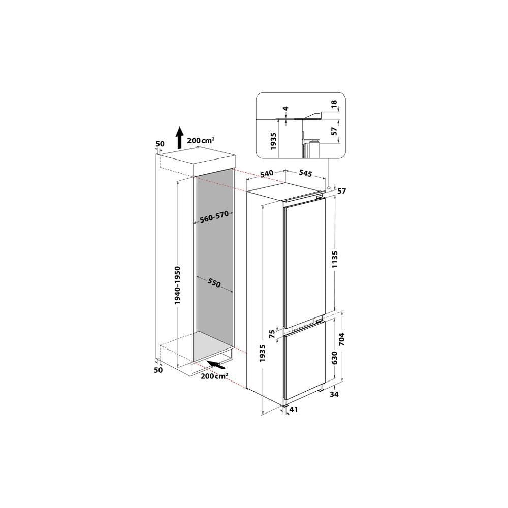Whirlpool WHC20 T152 Da incasso 280 L E Bianco