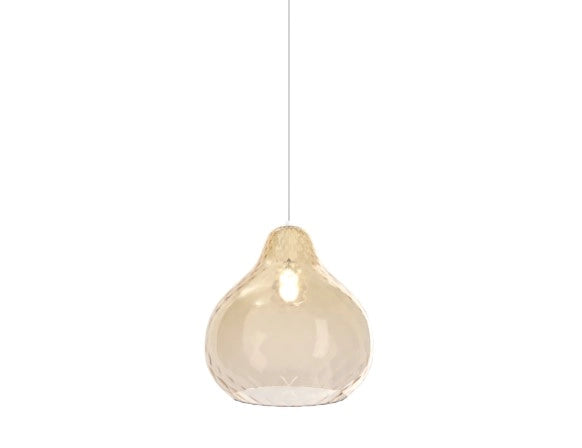 SOSP. OTTONE SATINATO 3 LUCI RETTANGOLARE VETRI (2 X PICCOLO + 1 X GRANDE) TUTTI AMBRA 1191OS-S3 RMIX-AM