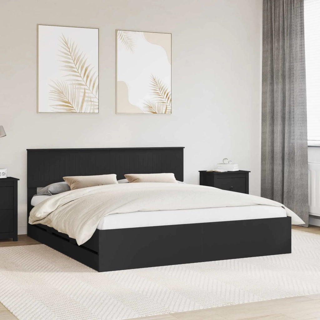 Struttura del letto Nero 180 x 200 cm Legno Ingegnerizzato 3410680