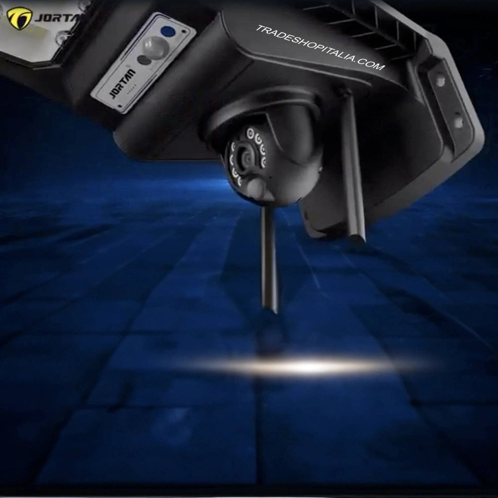 Trade Shop - Lampione Solare Sensore Di Movimento E Telecomando Con Telecamera Ip Integrata -