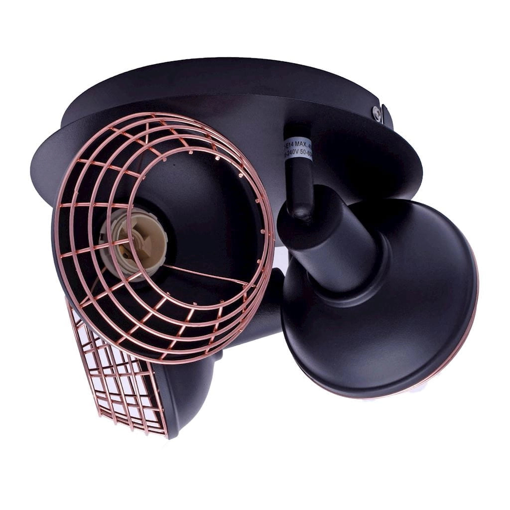 Plafoniera Milagro Logan ML4612 3xE14 nero/oro metallo