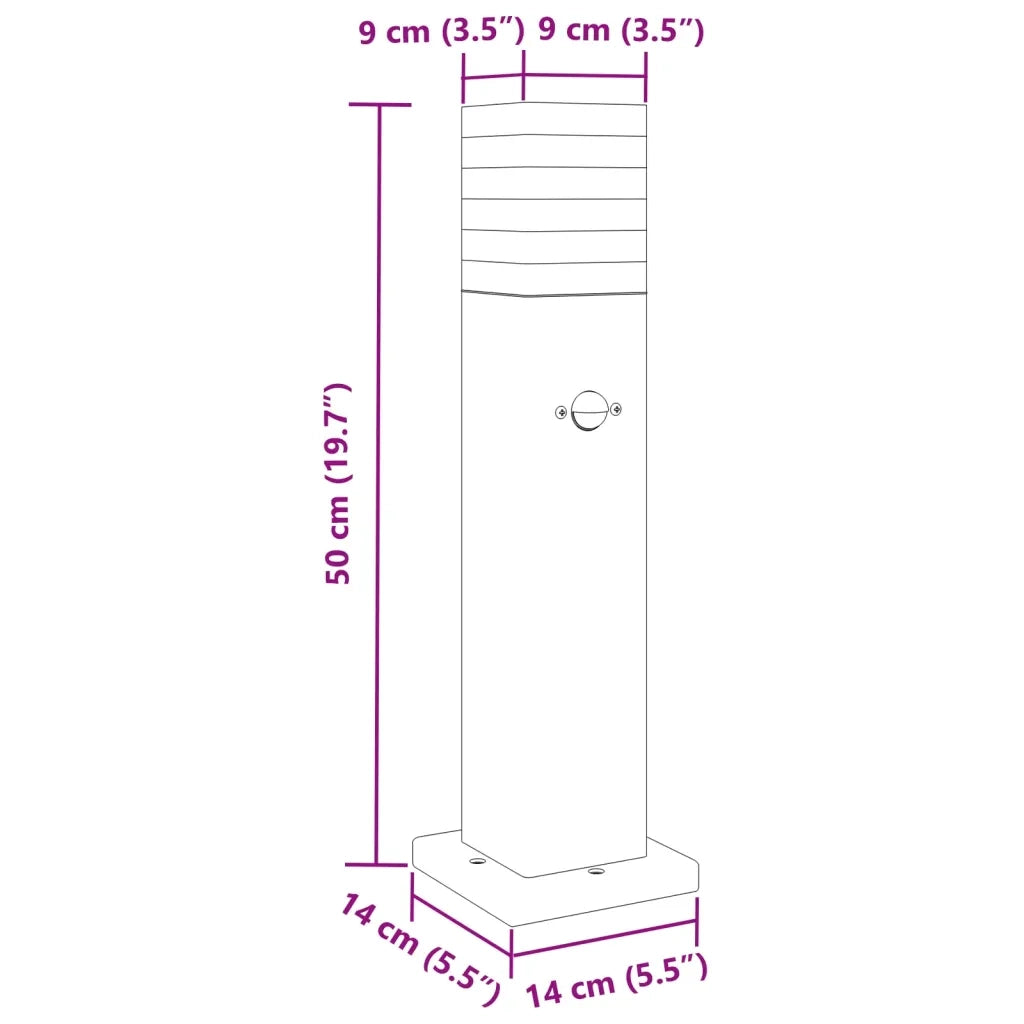 Lampada da Terra per Esterni con Sensore Nera 50cm in Alluminio 4006399
