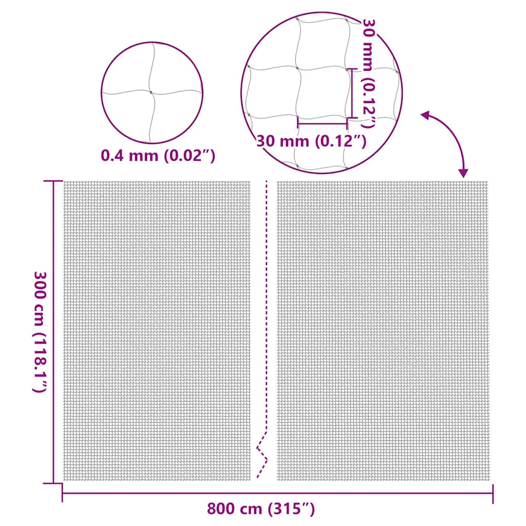 Rete per Gatti Trasparente 8x3 m in Nylon