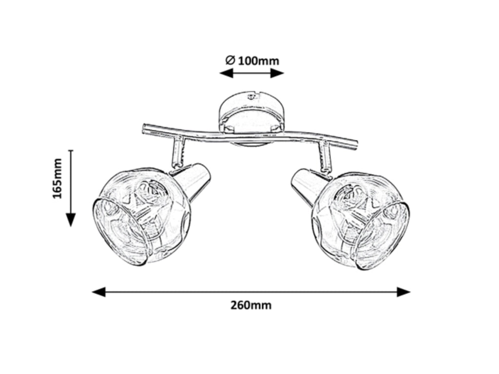 Faretto soffitto/parete cromo vetro fumé E14 2x40W Rabalux