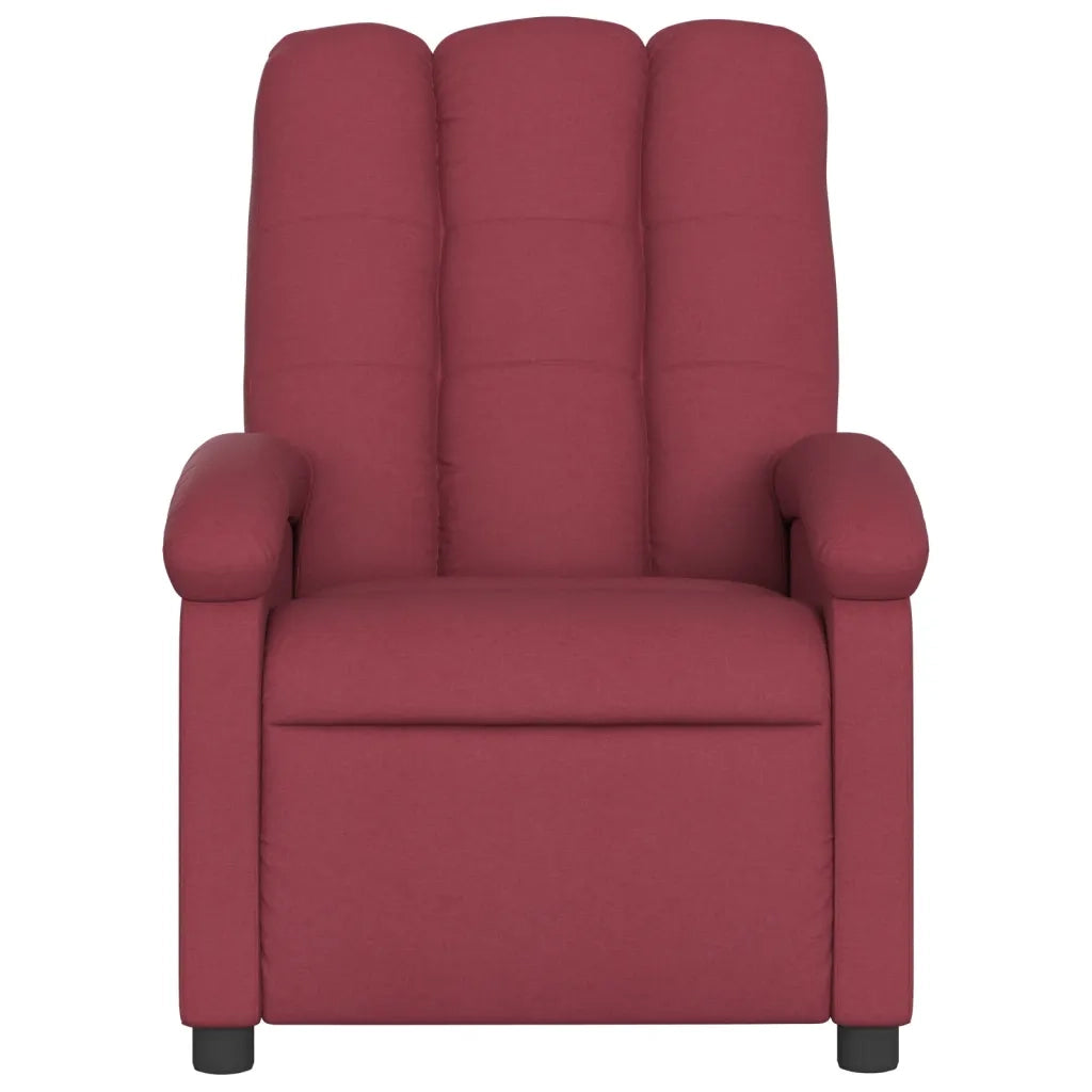 Poltrona Reclinabile in Tessuto Rosso Vino 371730