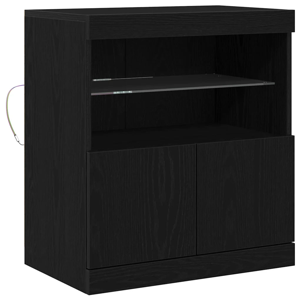 Madia LED Nero 60,5 x 37 x 67 cm Legno multistrato 863029