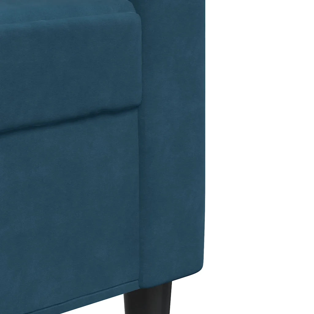 Divano | Divano da soggiorno | Sofa a 3 Posti Blu 210 cm in Velluto