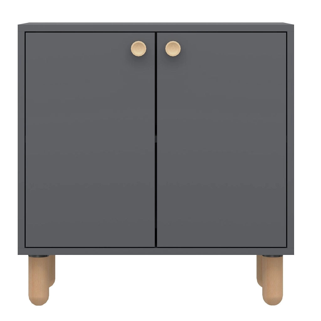 Credenza in legno "Lina" - 72 x 36 x 73 cm - Grigio antracite