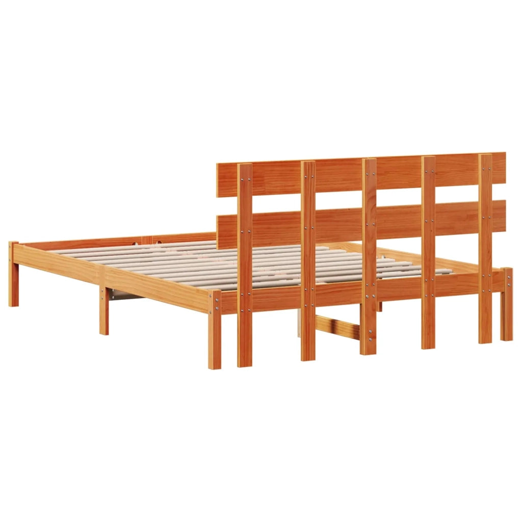 Letto matrimoniale | Letto per adulti | Struttura del letto Marrone 140 x 200 cm Legno massello di pino