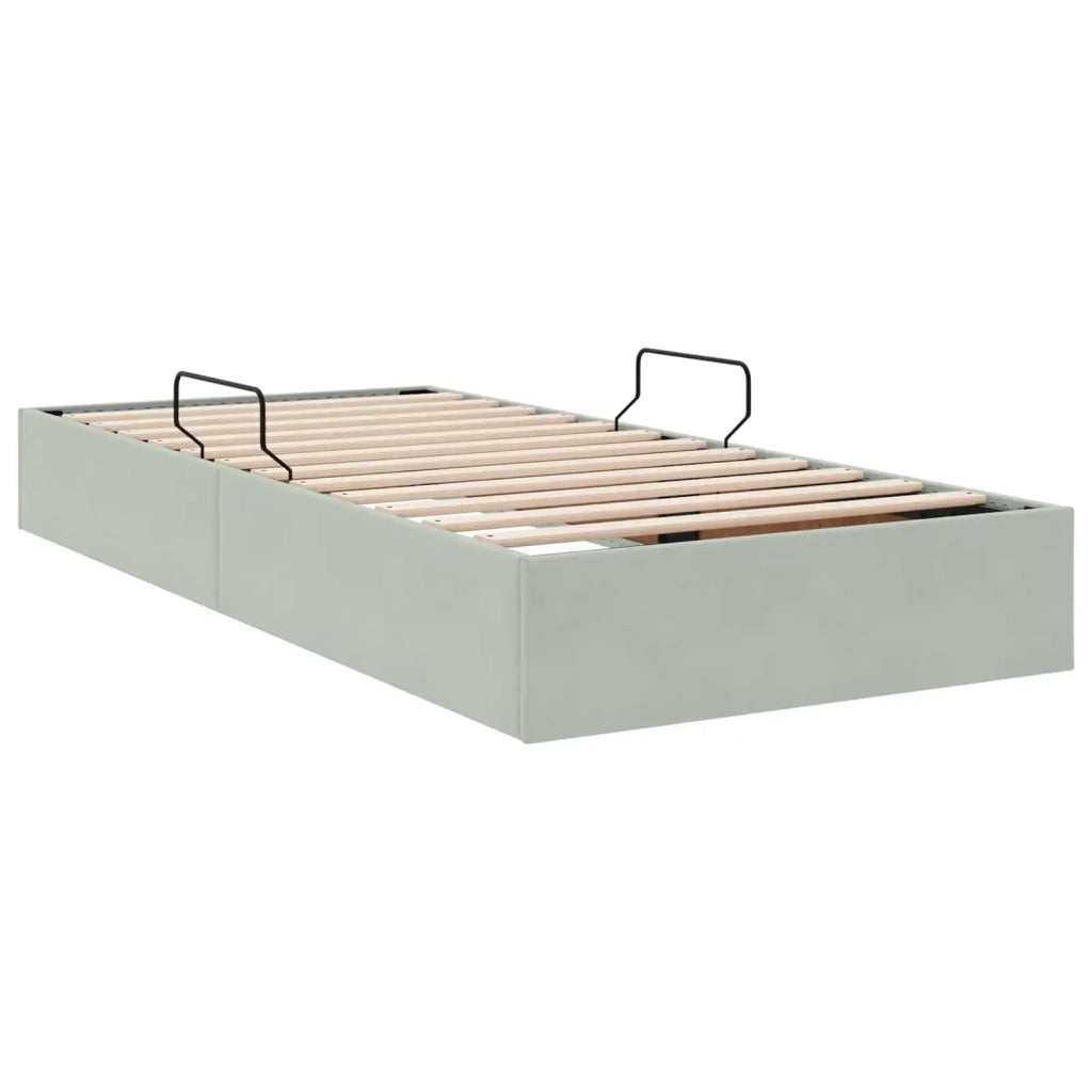 Letto ottomano Grigio Chiaro 90 x 190 cm Velluto 3442850