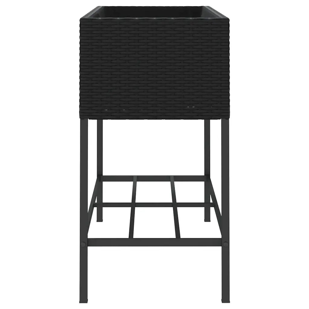 Fioriere da Giardino con Ripiani 2pz Nere 90x40x75cm Polyrattan 3210507