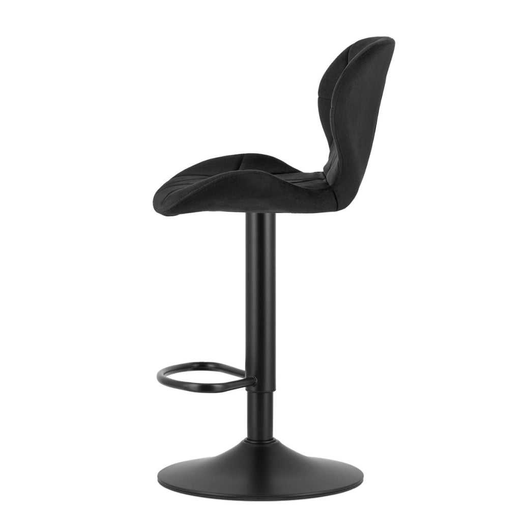 Set di 2 sgabelli bar West in velluto nero con base girevole